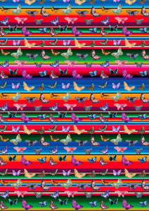 12" x 17" Zarape Butterflies Serape Print Mexico Colorful Background Pattern HTV Sheet
