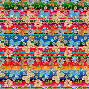 Zarape Serape and Butterflies Pattern Decal 12" x 12" Sheet Waterproof - Gloss Finish