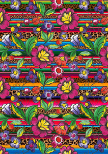 12" x 17" BRAND NEW Serape Zarape Animal Print FLORAL Mexico Colorful Background Pattern HTV Sheet
