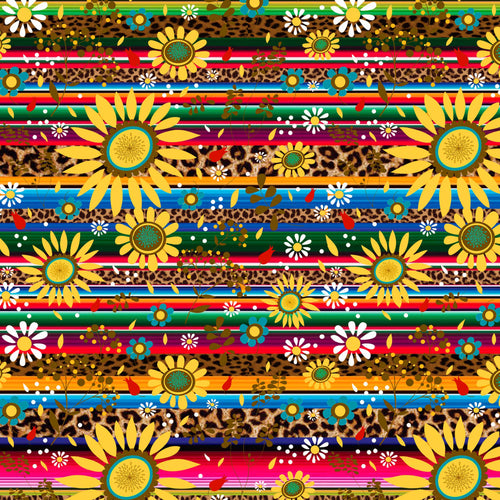 Zarape Serape Cheetah Sunflowers Pattern Decal 12