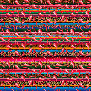 Serape Cheetah Peppers Pattern Decal 12" x 12" Sheet Waterproof - Gloss Finish