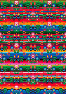 12" x 17" BRAND NEW Serape Zarape Roosters Gallos Mexico Colorful Background Pattern HTV Sheet