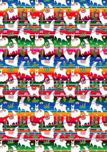 12" x 17" BRAND NEW Serape and Llamas Mexico Colorful Background Pattern HTV Sheet