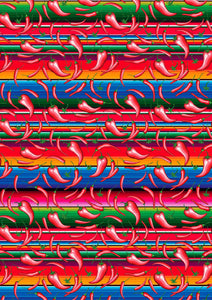 12" x 17" Serape Peppers Pattern HTV  5 de Mayo - Heat Transfer Vinyl Sheet