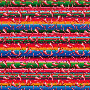 Serape Peppers Pattern Decal 12" x 12" Sheet Waterproof - Gloss Finish