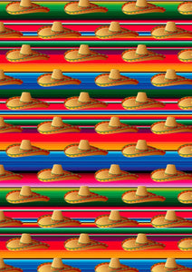 12" x 17" Zarape Serape Sombreros 5 de Mayo Pattern HTV - Heat Transfer Vinyl Sheet