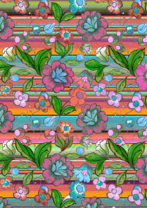 12" x 17" BRAND NEW! Zarape Summer Floral HTV Flowers Mexico Mother's Day - Print Background Pattern HTV Sheet