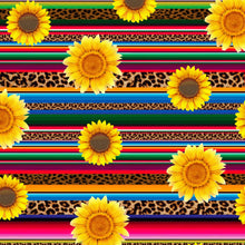 Load image into Gallery viewer, Cheetah Serape and Sunflowers Pattern Decal 12&quot; x 12&quot; Sheet Waterproof - Gloss Finish