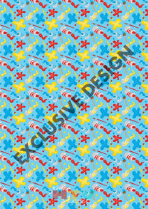 Colorful Art Tubes On Blue Pattern Htv 12 X 17 Sheet