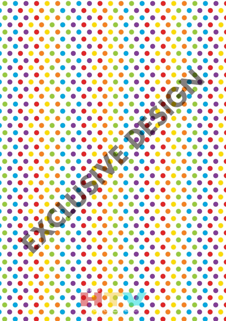 Colorful Rainbow Polka Dots Pattern Htv 12 X 17 Sheet