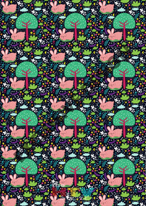 Cute Animals Trees Pastel Pattern Htv 12 X 17 Sheet