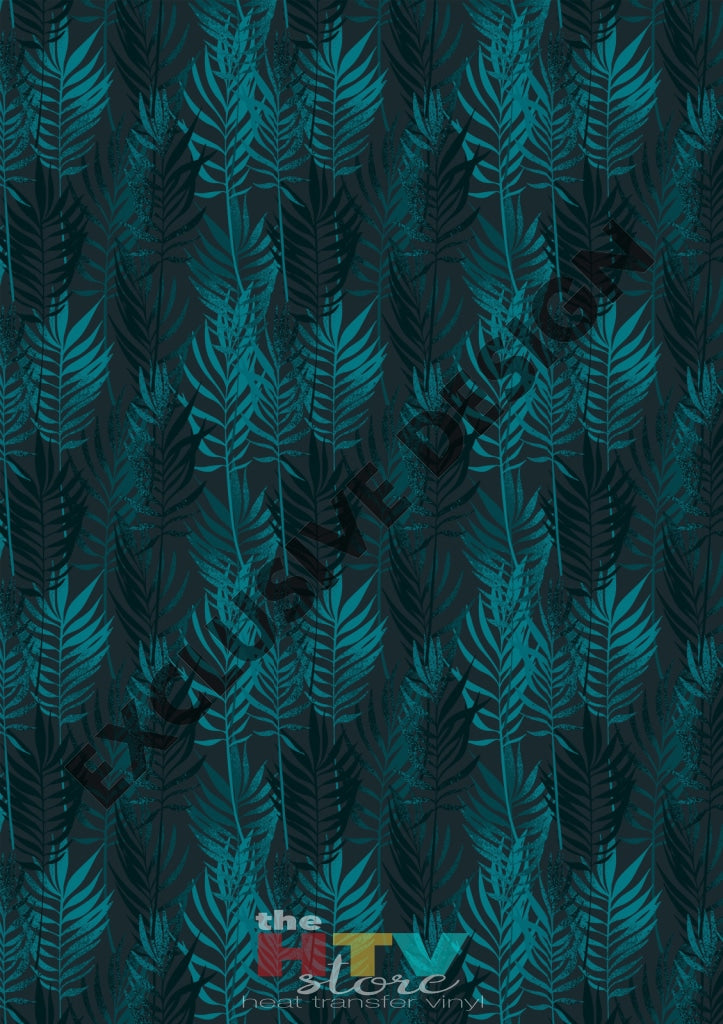 Green And Blue Leaves Pattern Htv 12 X 17 Sheet