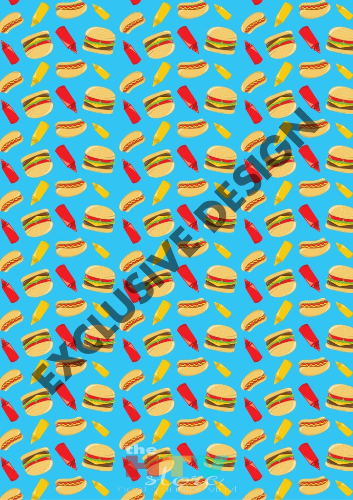 Hamburgers And Hotdogs Blue Htv 12 X 17 Sheet Pattern