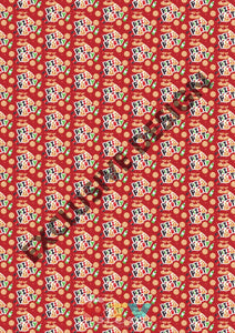 Pizza Party On Red Pattern Htv 12 X 17 Sheet