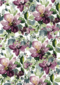 12" x 17" Purple White Flowers HTV Floral Roses Wedding Vintage Elegant Sheet Pattern Heat Transfer Vinyl
