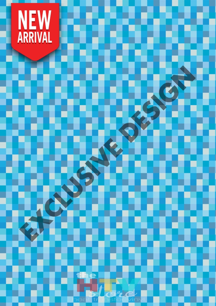 Shades Of Blue Mosaic Pattern Htv 12 X 17 Sheet