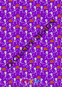 Skeletons With Purple Pattern Htv 12 X 17 Sheet
