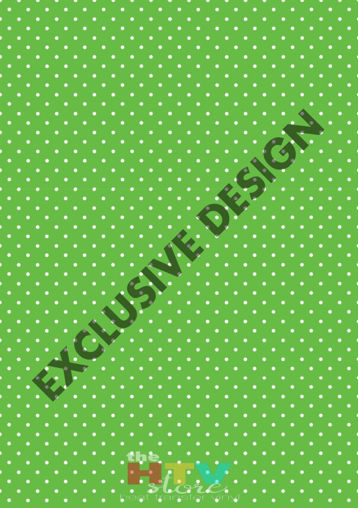 White Polka Dots On Lime Green Pattern Htv 12 X 17 Sheet